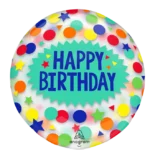Balloon  Happy Birthday Dots & Stars Clearz