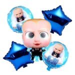 Boss Baby Theme Foil Balloons for Kids Birthday (Set of 5 Pcs)