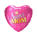 Super Mom Pink Heart Balloon