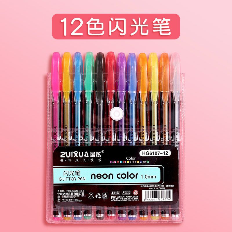Neon Color Pen, Glitter Pen Set